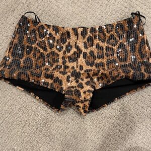 Edikted Black and Pink Sequin Shorts